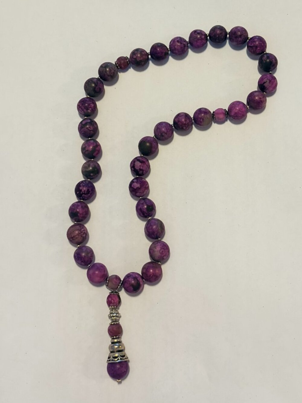 Custom Imperial Purple/Silver-Plated Tasbih